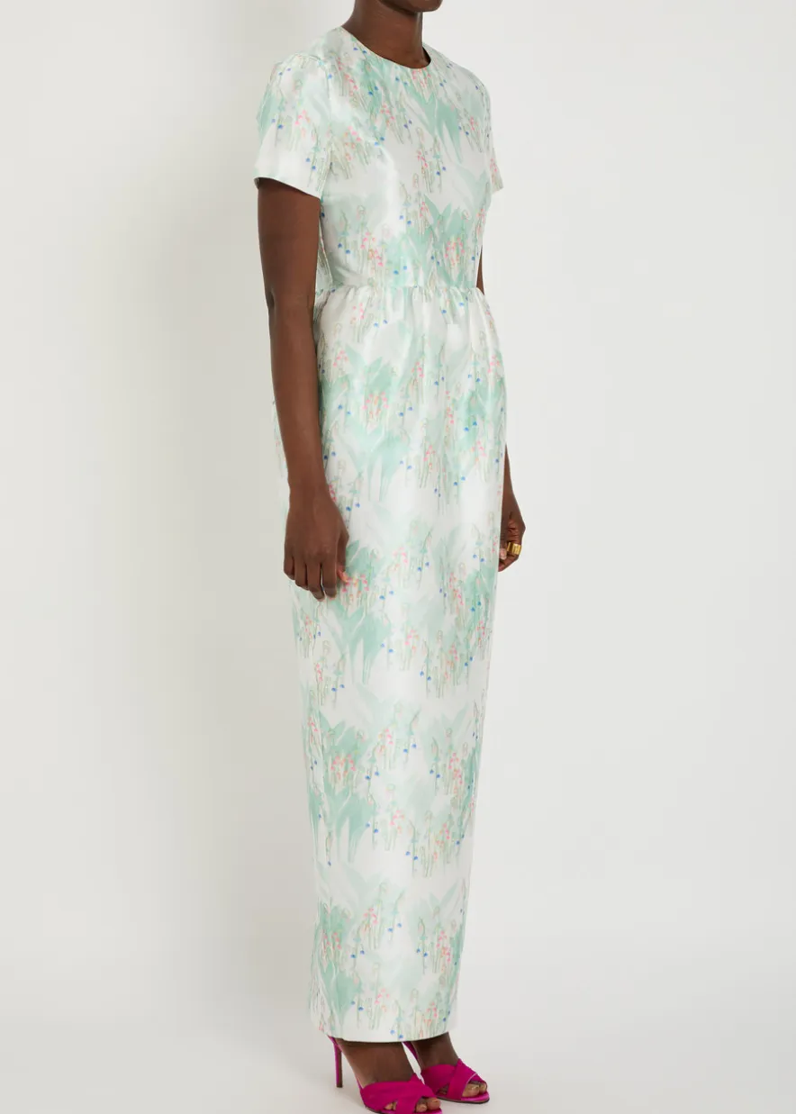 Lexi printed satin maxi dress