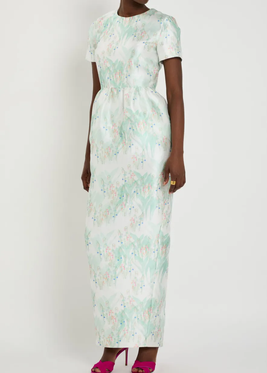 Lexi printed satin maxi dress