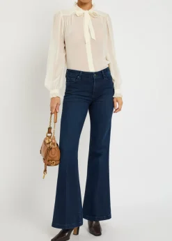 Leya ruffled silk-georgette blouse