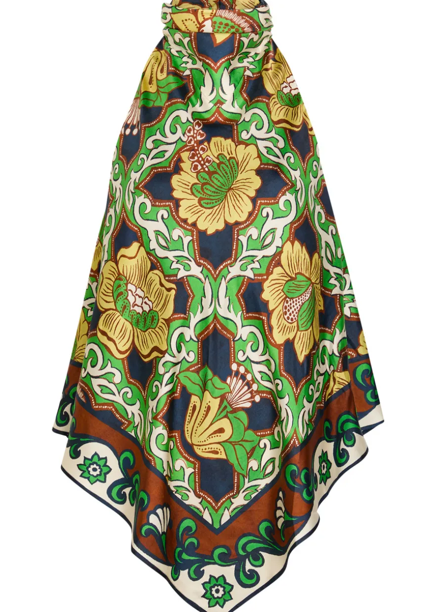 Liana printed halterneck silk top