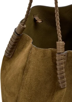 Libra large leather and suede tote