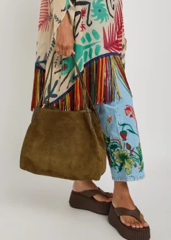 Libra large leather and suede tote