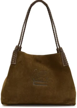 Libra medium leather and suede tote