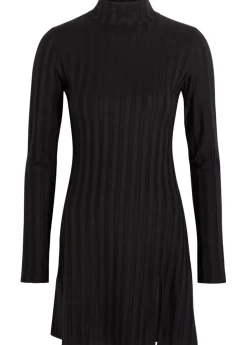 Libra subtle-stripe stretch-jersey mini dress