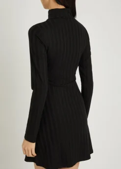 Libra subtle-stripe stretch-jersey mini dress