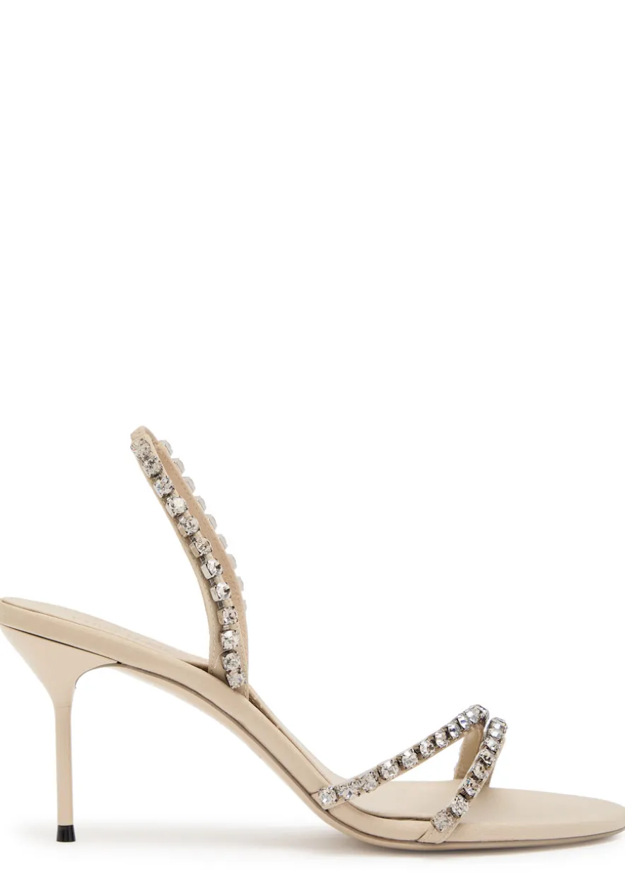 Lidia 70 crystal-embellished crepe sandals