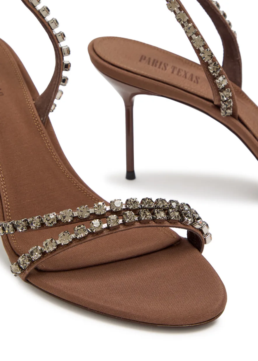Lidia 70 crystal-embellished crepe sandals