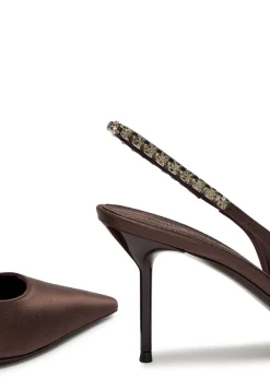 Lidia 70 crystal-embellished satin slingback pumps