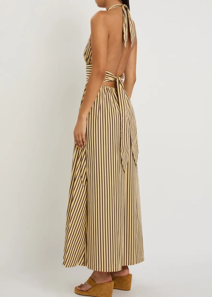 Lido striped cotton maxi dress