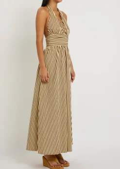 Lido striped cotton maxi dress