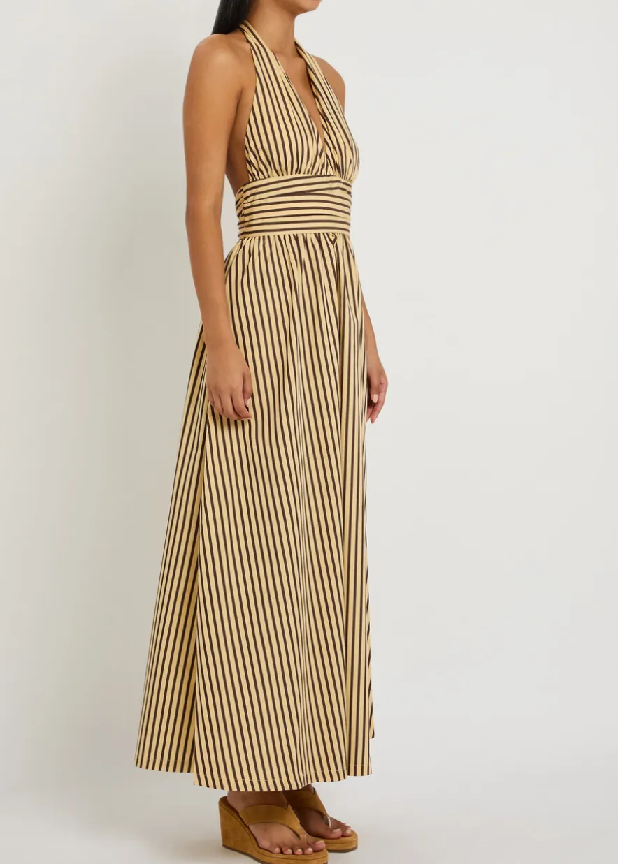 Lido striped cotton maxi dress
