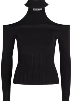 Lila choker-effect knit top