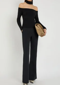 Lila choker-effect knit top