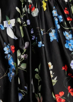 Lila floral print tiered stretch-cotton gown