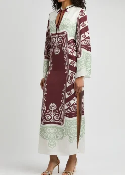 Lilah printed satin maxi dress
