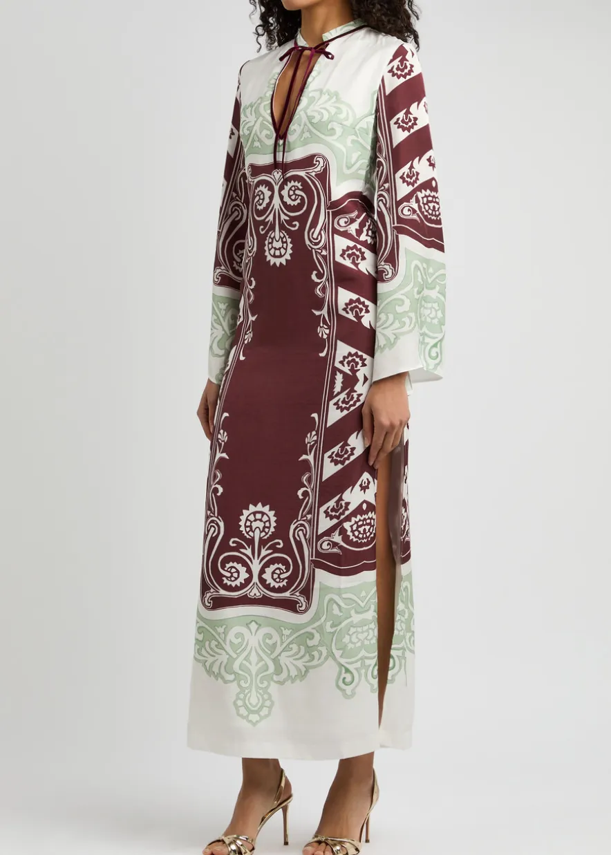 Lilah printed satin maxi dress