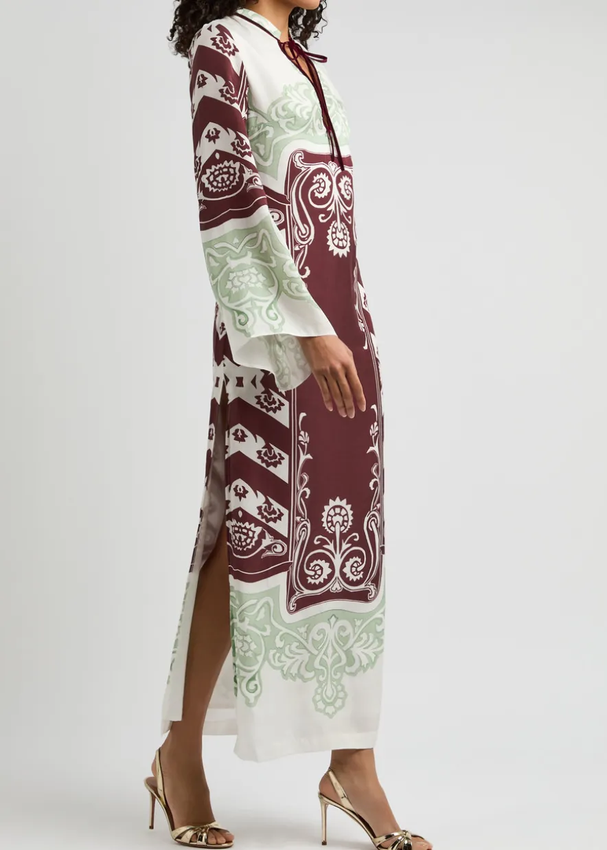 Lilah printed satin maxi dress
