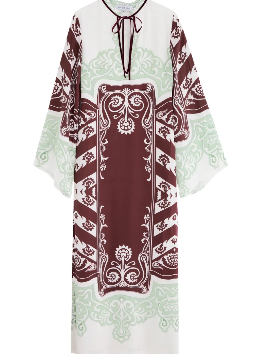 Lilah printed satin maxi dress