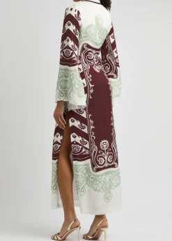Lilah printed satin maxi dress