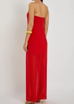 Liliana strapless stretch-mesh maxi dress