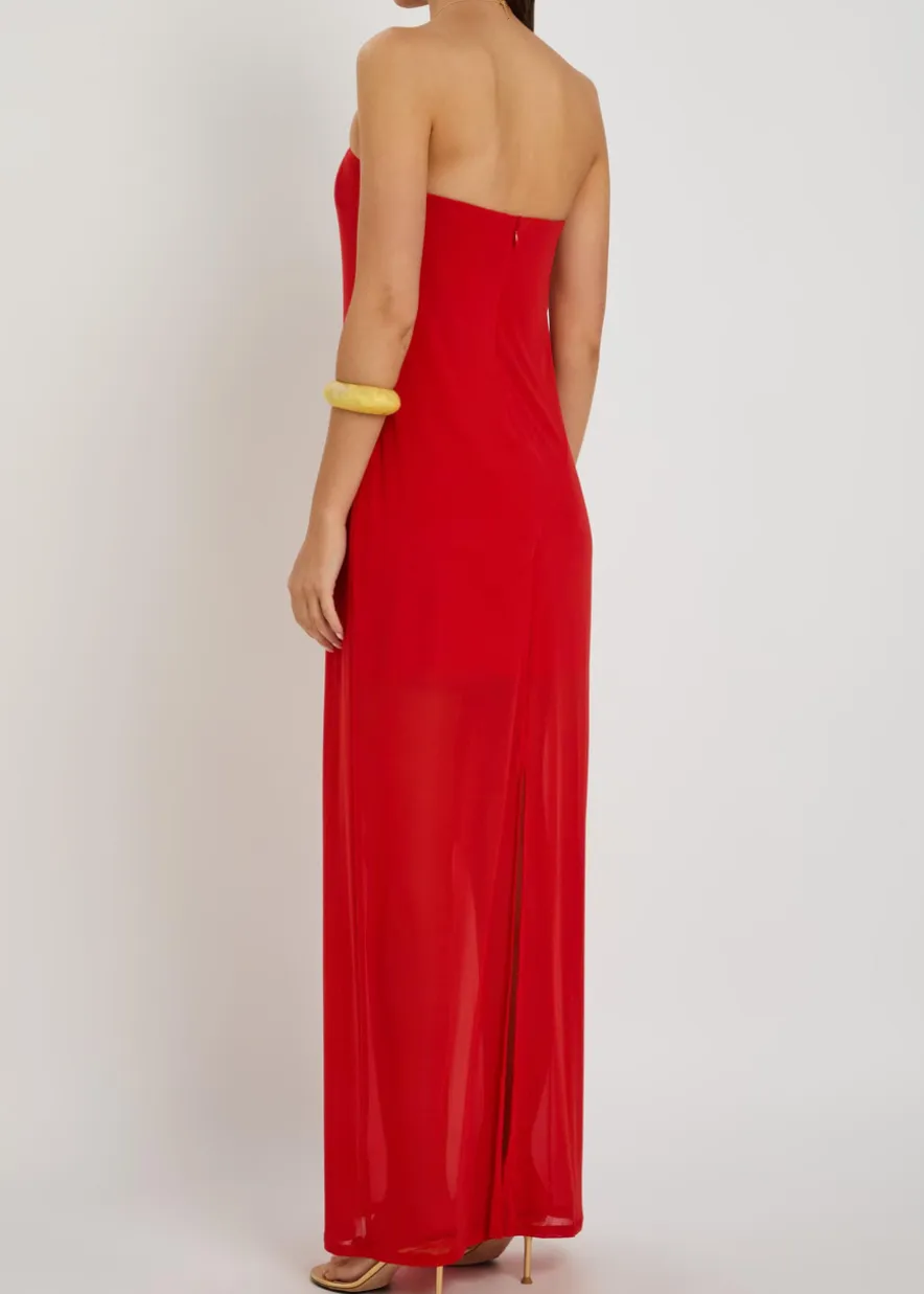 Liliana strapless stretch-mesh maxi dress