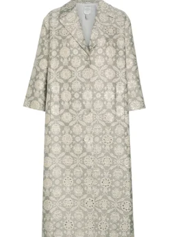 Liliane floral-jacquard cotton-blend coat