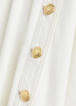 Lilianna belted denim midi shirt dress