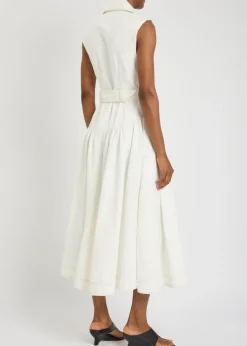 Lilianna belted denim midi shirt dress