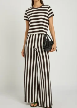 Lilo striped wide-leg terry trousers