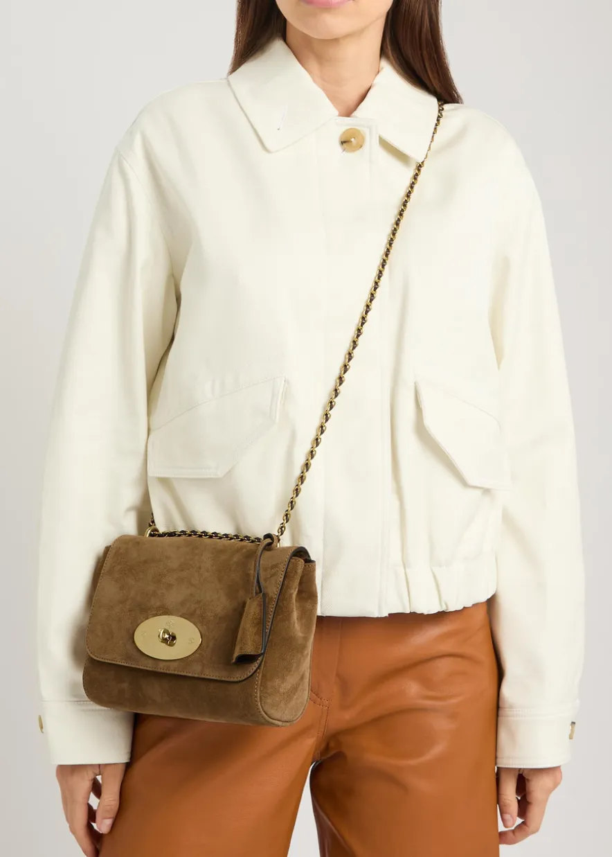 Lily suede shoulder bag
