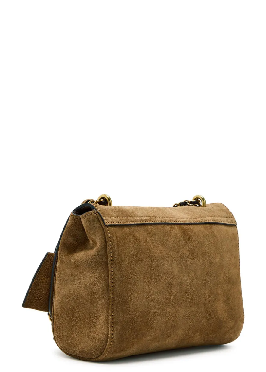 Lily suede shoulder bag
