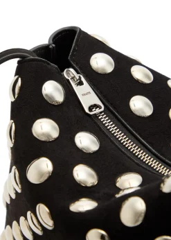 Lina medium studded suede cross-body bag