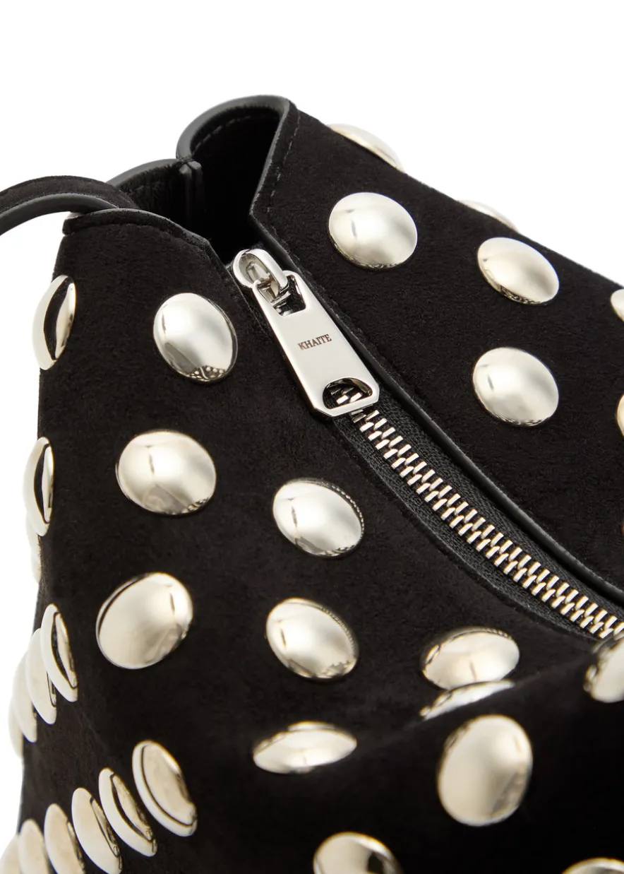 Lina medium studded suede cross-body bag