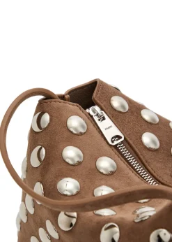 Lina medium studded suede cross-body bag
