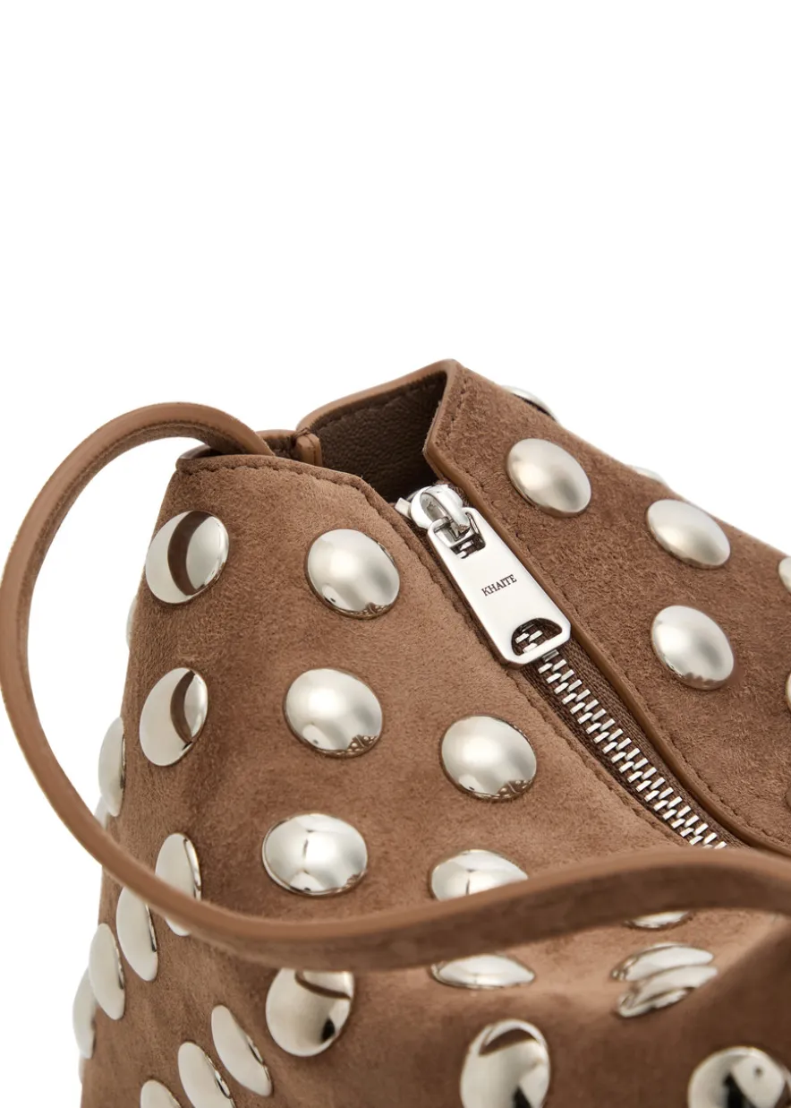 Lina medium studded suede cross-body bag