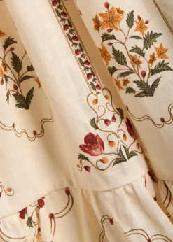 Lina printed linen maxi dress