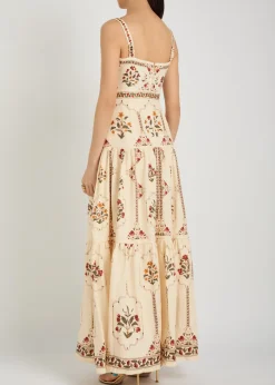 Lina printed linen maxi dress