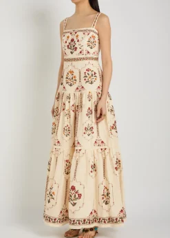 Lina printed linen maxi dress