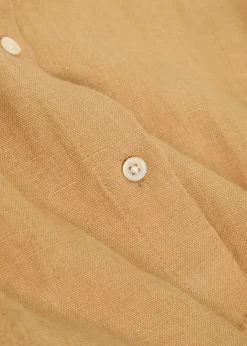Linen midi shirt dress