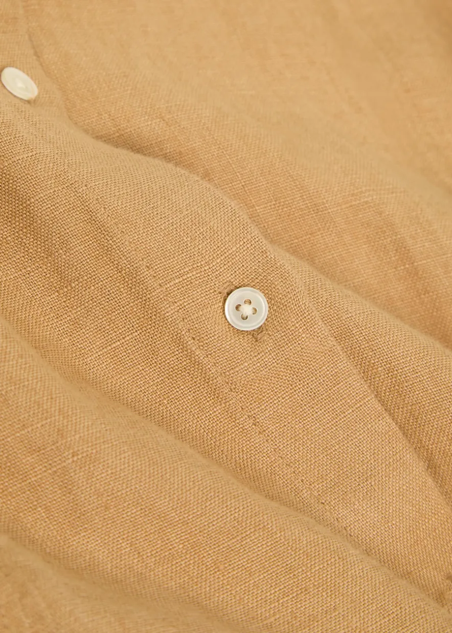 Linen midi shirt dress