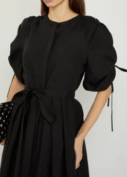 Linnea belted linen midi dress