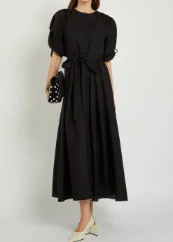 Linnea belted linen midi dress