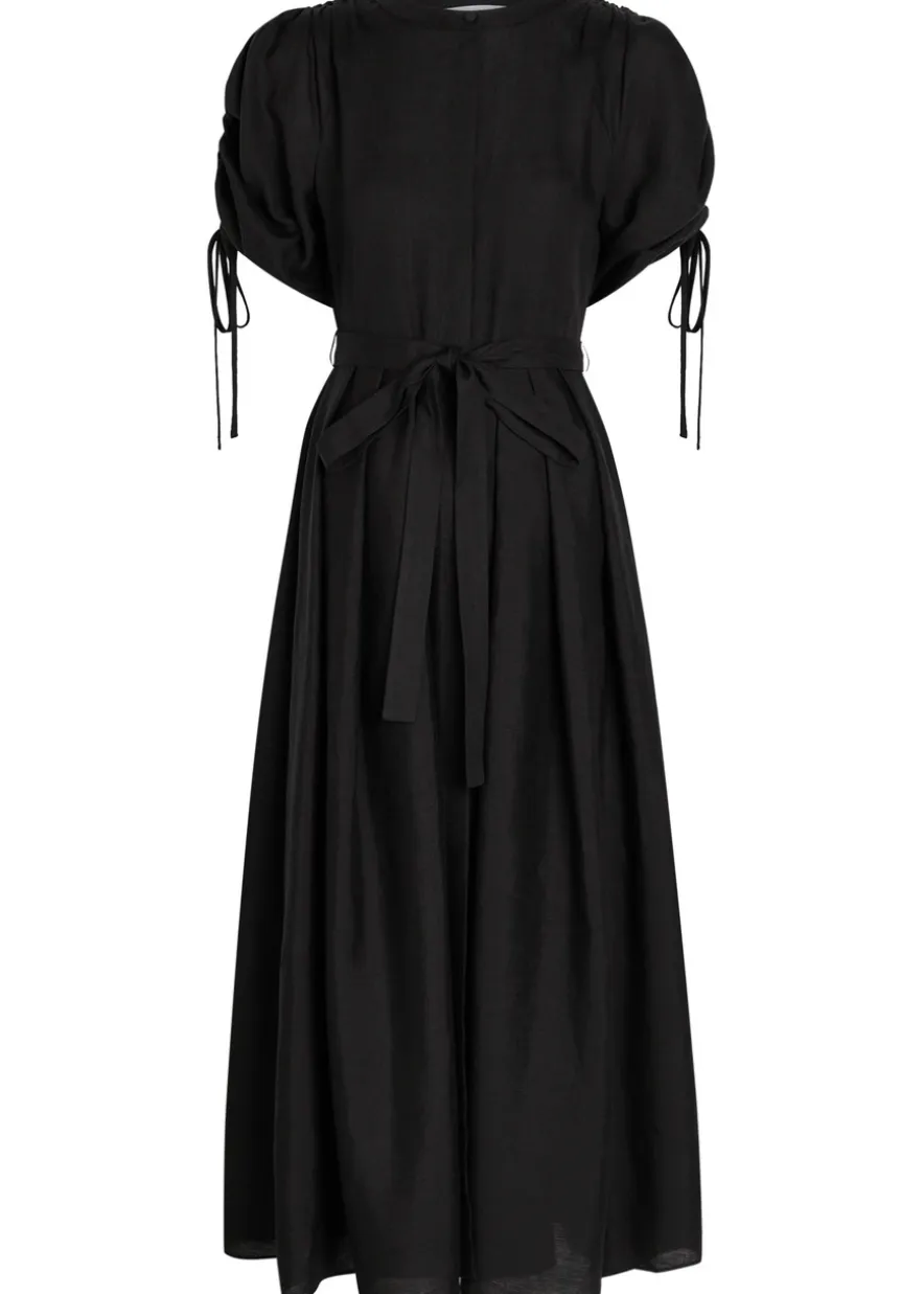 Linnea belted linen midi dress