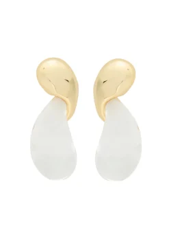 Liquid Lucite 14kt gold-plated drop earrings