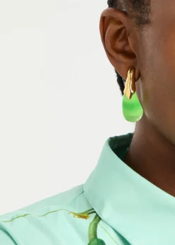Liquid Lucite 14kt gold-plated earrings
