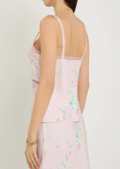 Lirena floral-print satin cami top