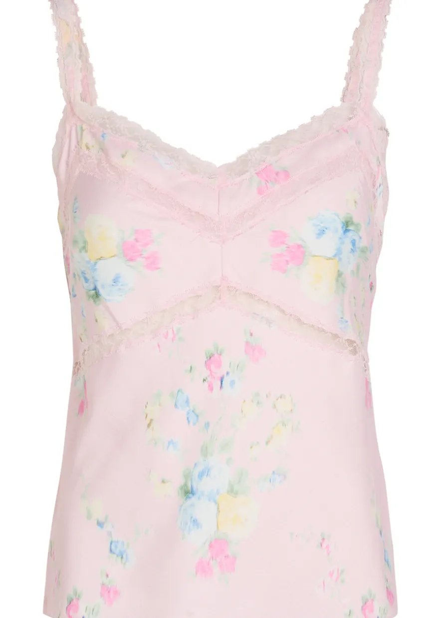 Lirena floral-print satin cami top