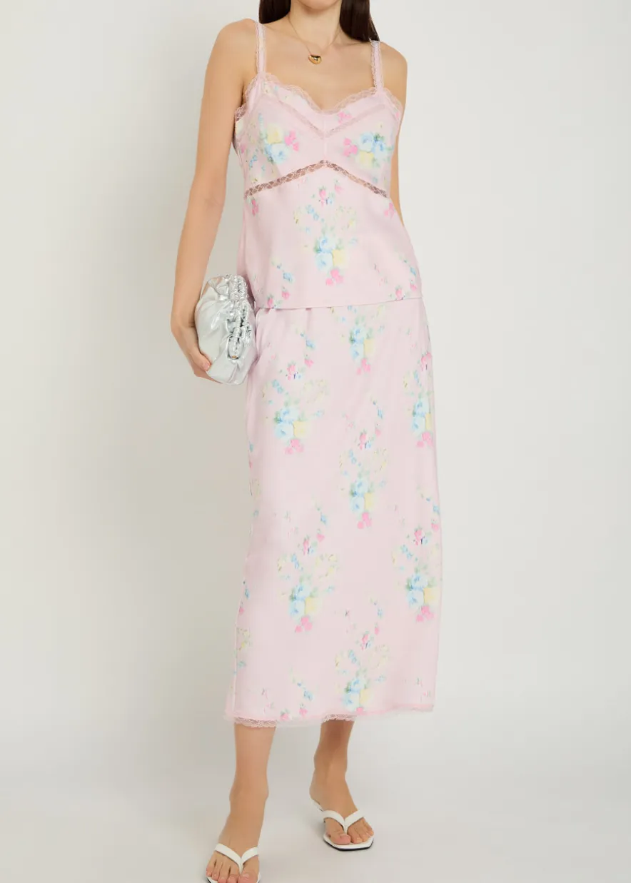 Lirena floral-print satin cami top