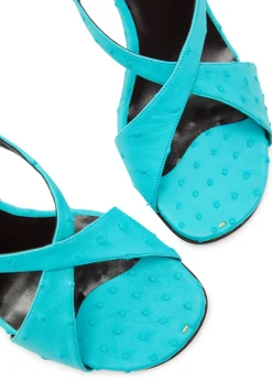 Liria 75 cross-over ostrich leather sandals