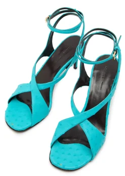 Liria 75 cross-over ostrich leather sandals
